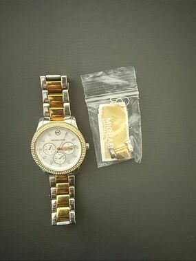 Michael Kors Gold and Silver Men's Chronograph Bracelet Watch